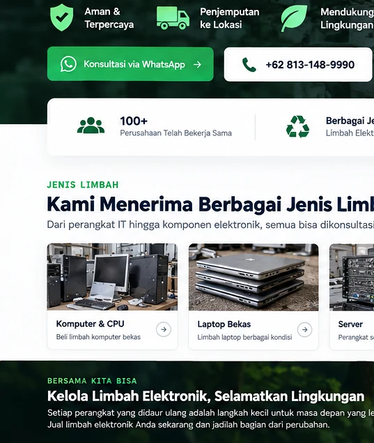 Proses dan material limbah komputer bekas