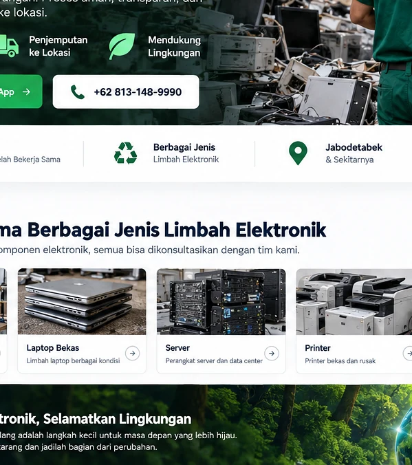 Proses dan material limbah laptop bekas