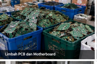 PCB dan komponen dalam proses pengelolaan limbah elektronik